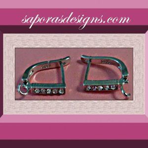 925 Sterling Silver Drop Earrings With Clear Crystals Classy & Elegant